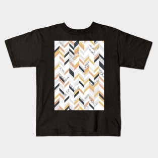 Marble & Gold Chevron Kids T-Shirt